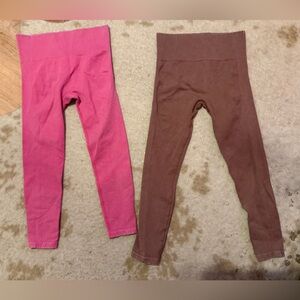 Joy Lab joylab Pink and Brown women’s ribbed leggings size medium GUC